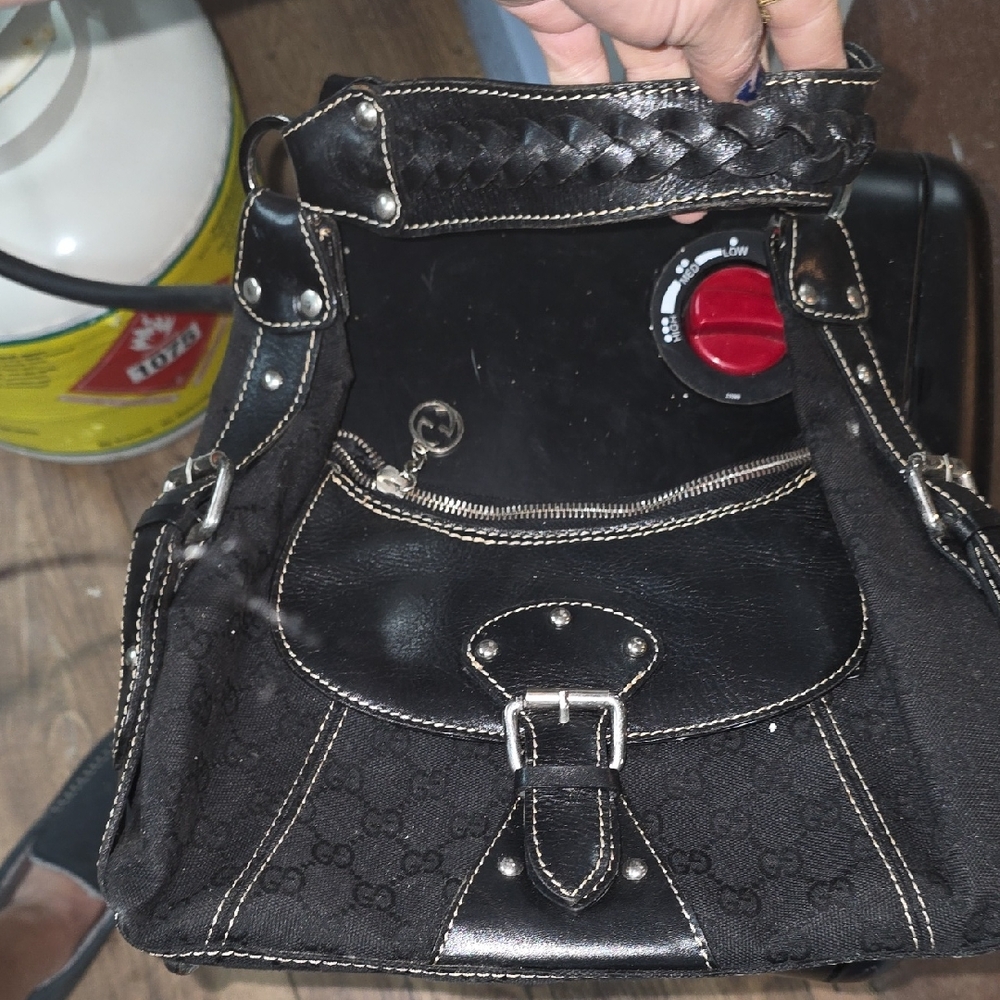 Gucci Black Shoulder Bag with Braided Strap